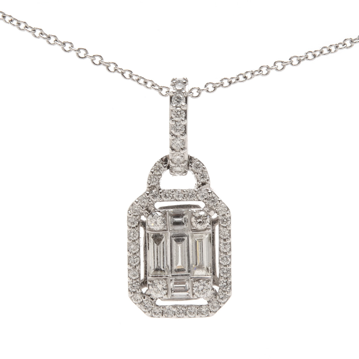 14K White Gold Diamond Pendant Necklace with 0.47 CTW in Diamonds