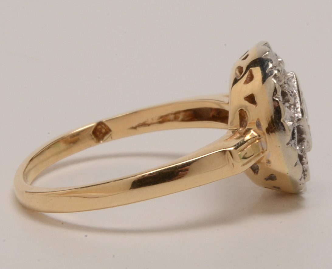 Edwardian 14K Yellow Gold Diamond Ring