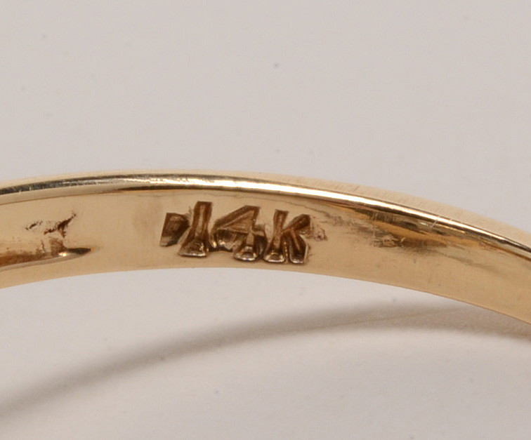 Edwardian 14K Yellow Gold Diamond Ring