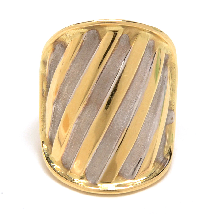 Italian 14K Two Tone Gold Band