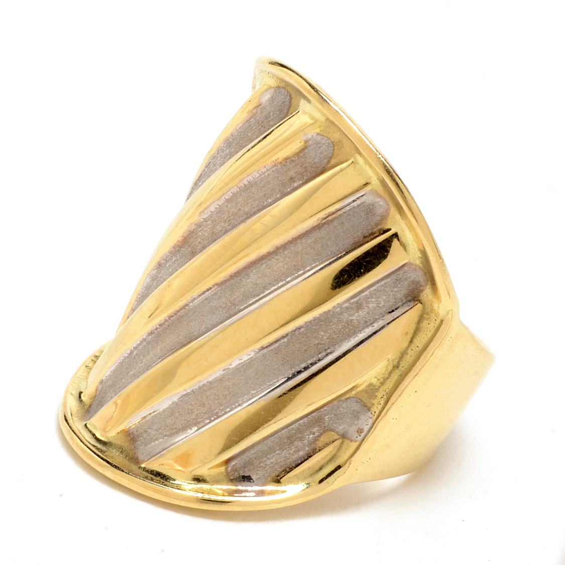 Italian 14K Two Tone Gold Band