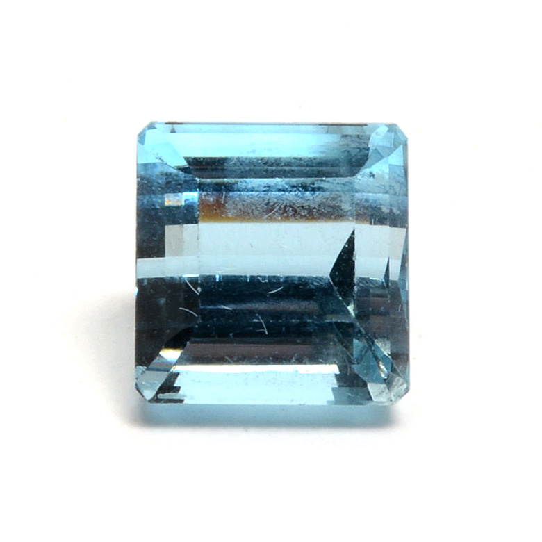 Loose 5.56 CT Cut Cornered Square Step Cut Aquamarine Gemstone