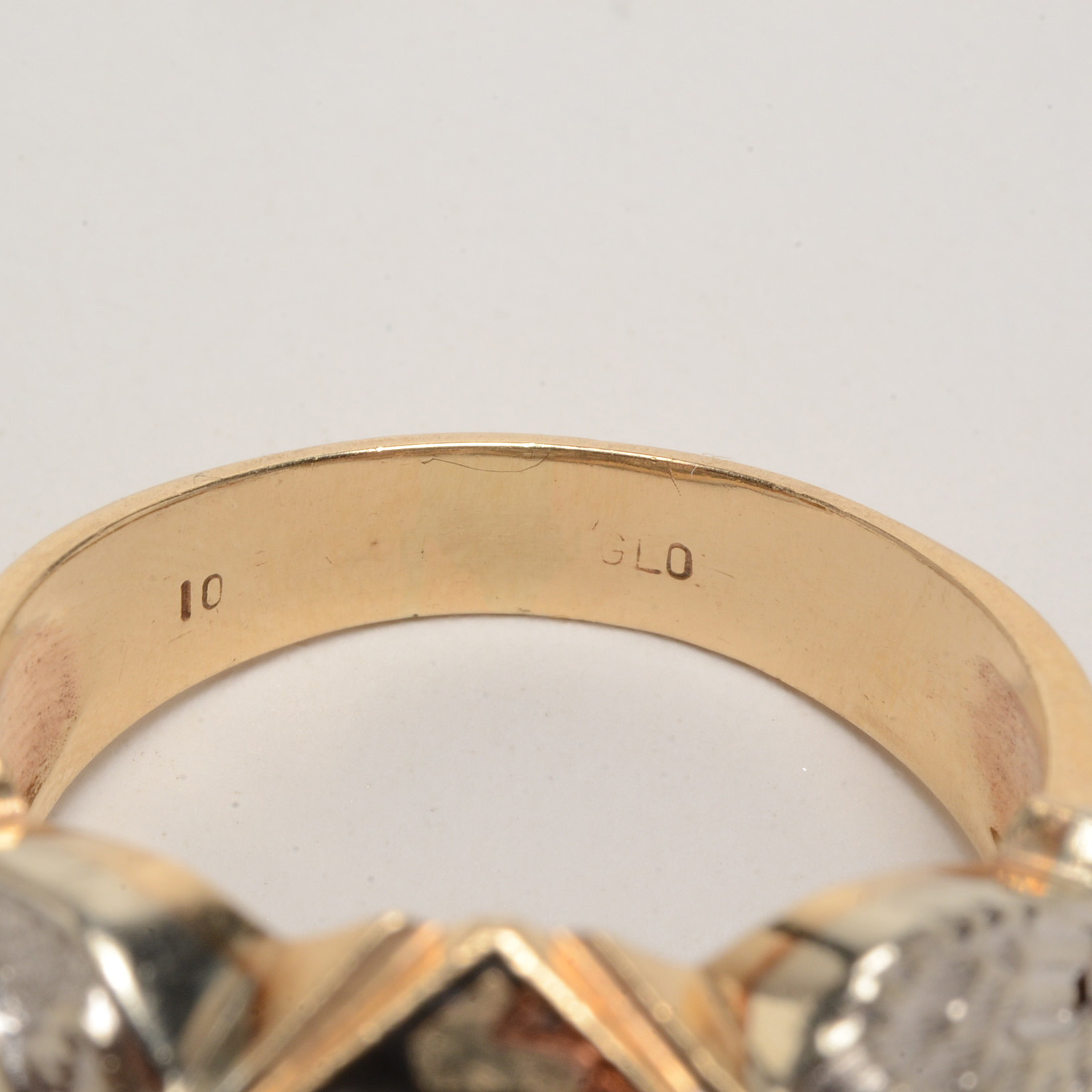 Men's Vintage 10K Yellow Gold Diamond and Enameled Masonic Ring