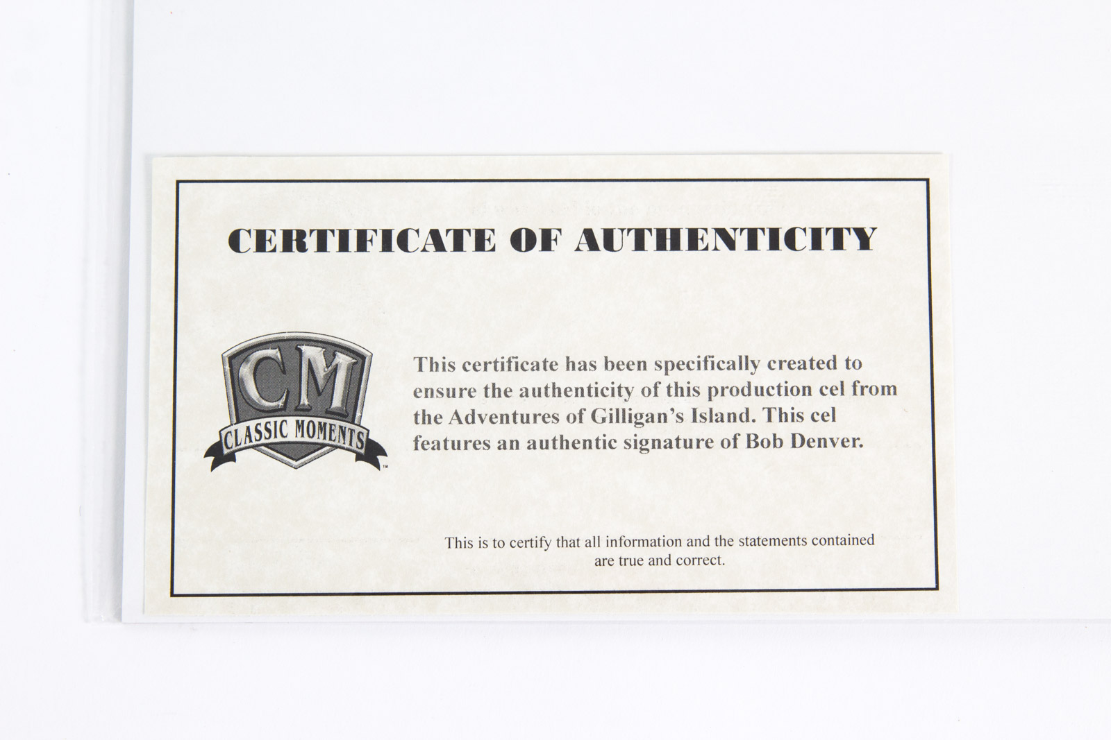 Bob Denver Signed 1970s "New Adventures of Gilligan" Animation Cel