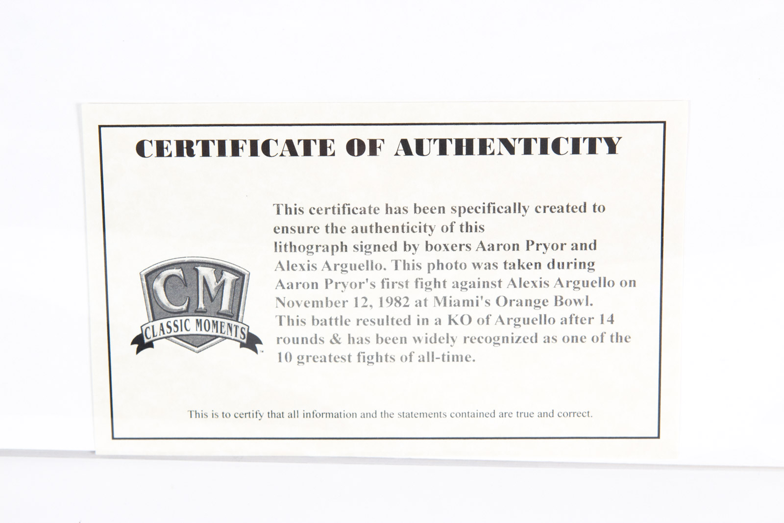 Aaron Pryor and Alexis Arguello Signed Orange Bowl Boxing Match Lithograph