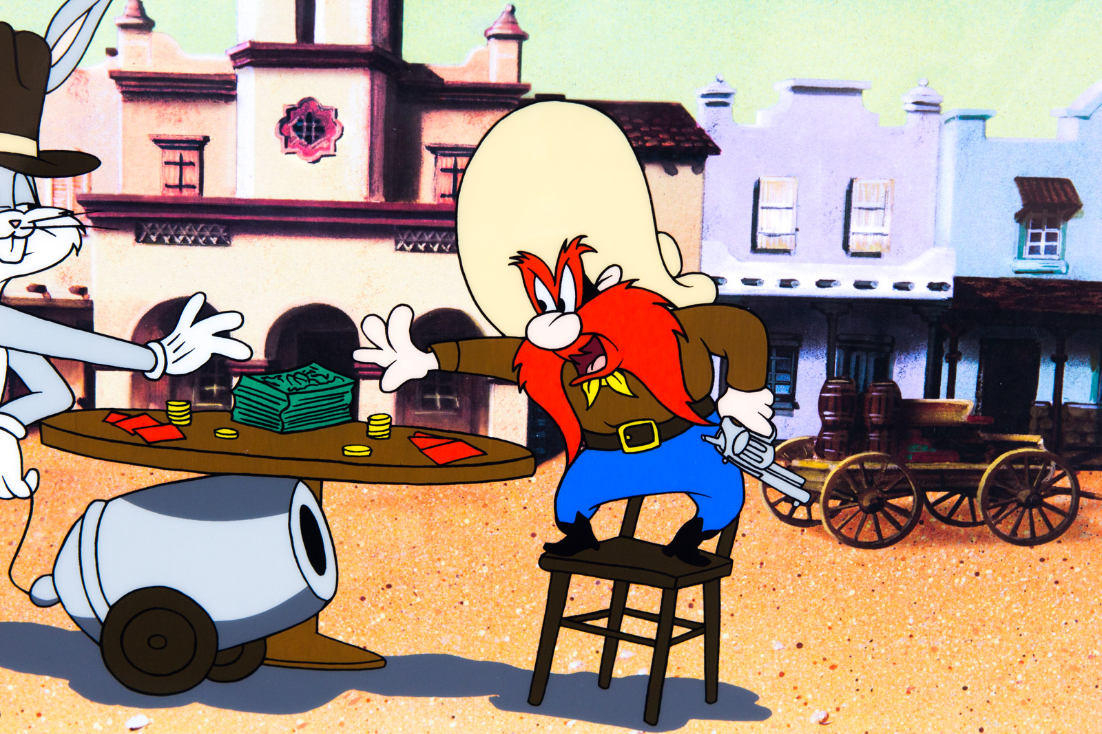 Bugs Bunny and Yosemite Sam "Loaded Hands" Animation Sericel