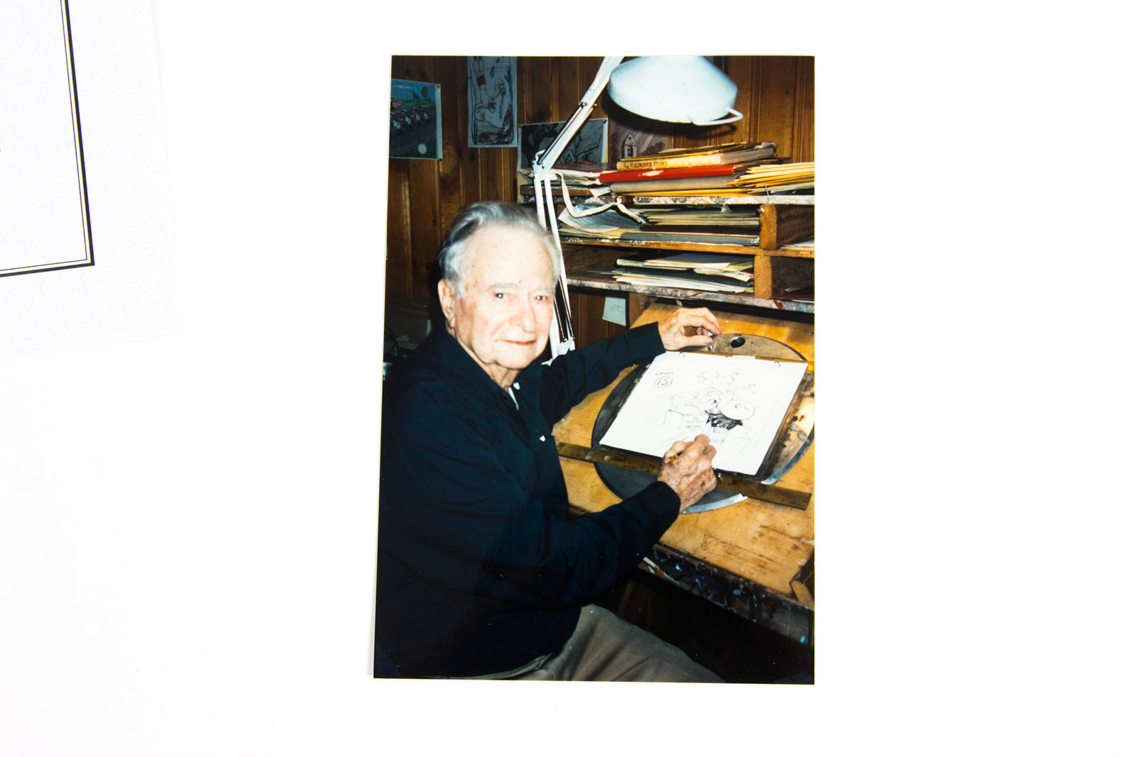 Hand Painted Popeye Themed Animation Cel "Who Does Your Taxes" Signed by Myron Waldman