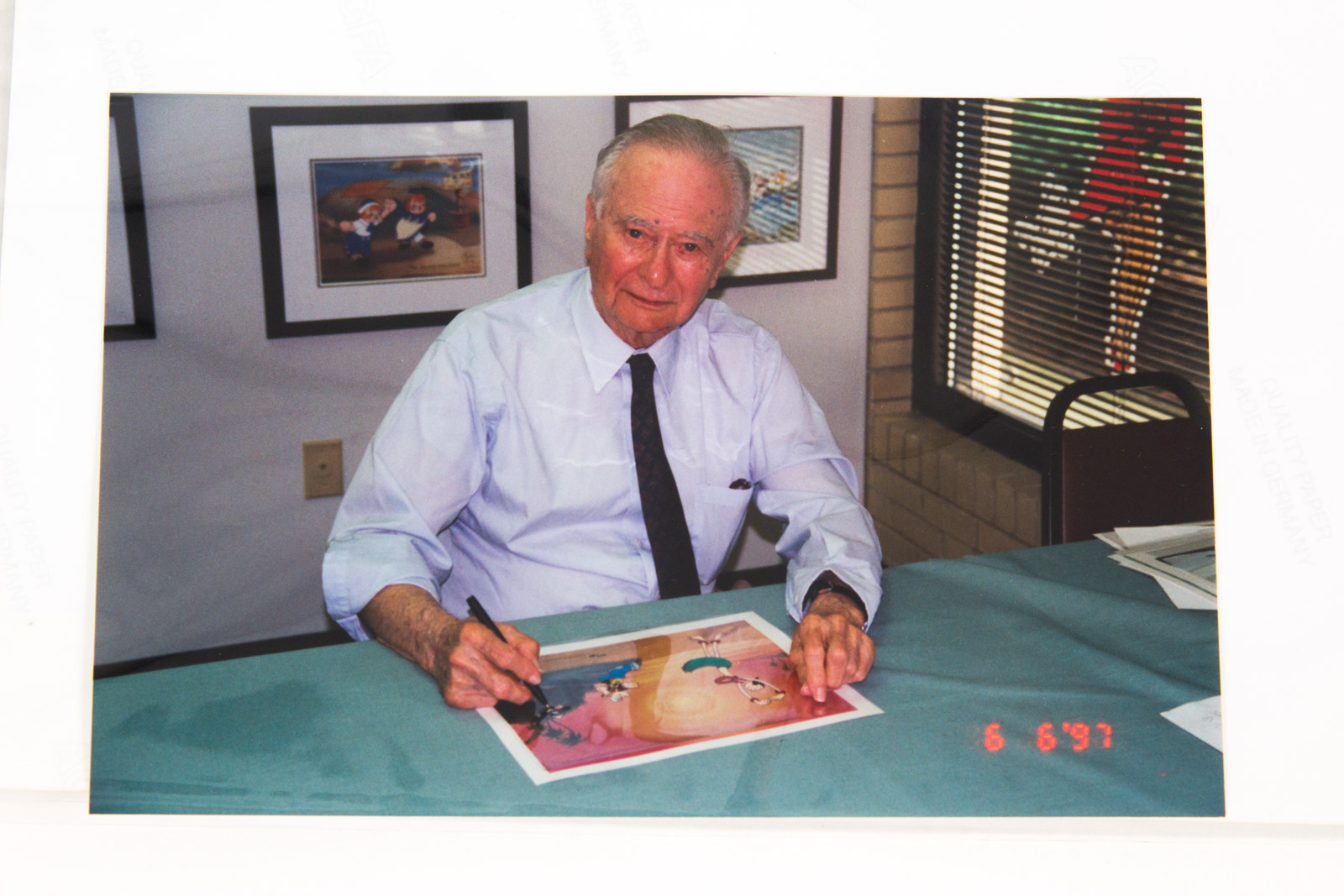 Hand Painted Popeye Animation Cel "Dancing on the Beach", Signed By Myron Waldman