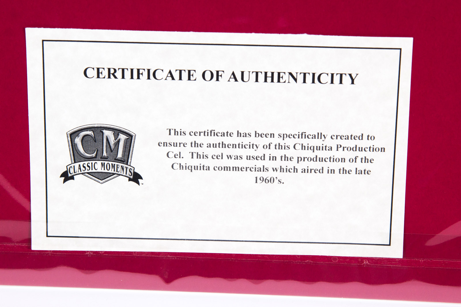 Original 1960s Chiquita Banana Commercial Animation Cel