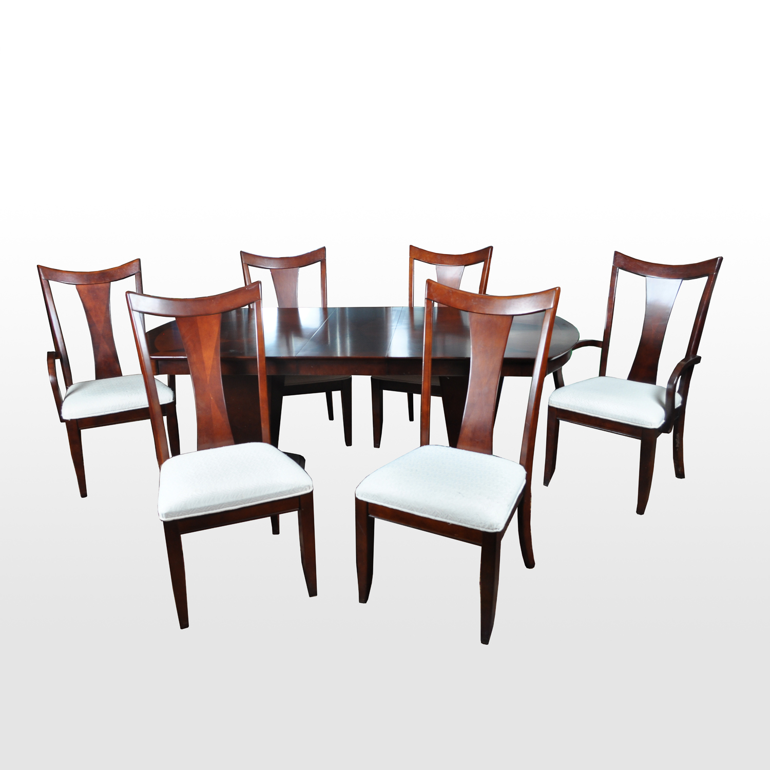 Pedestal Dining Table With Six Chairs