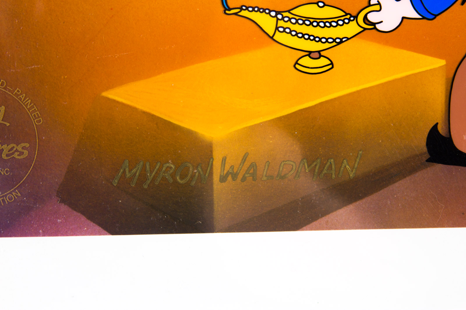 Hand Painted Popeye Animation Cel "Just a Taste" by Myron Waldman