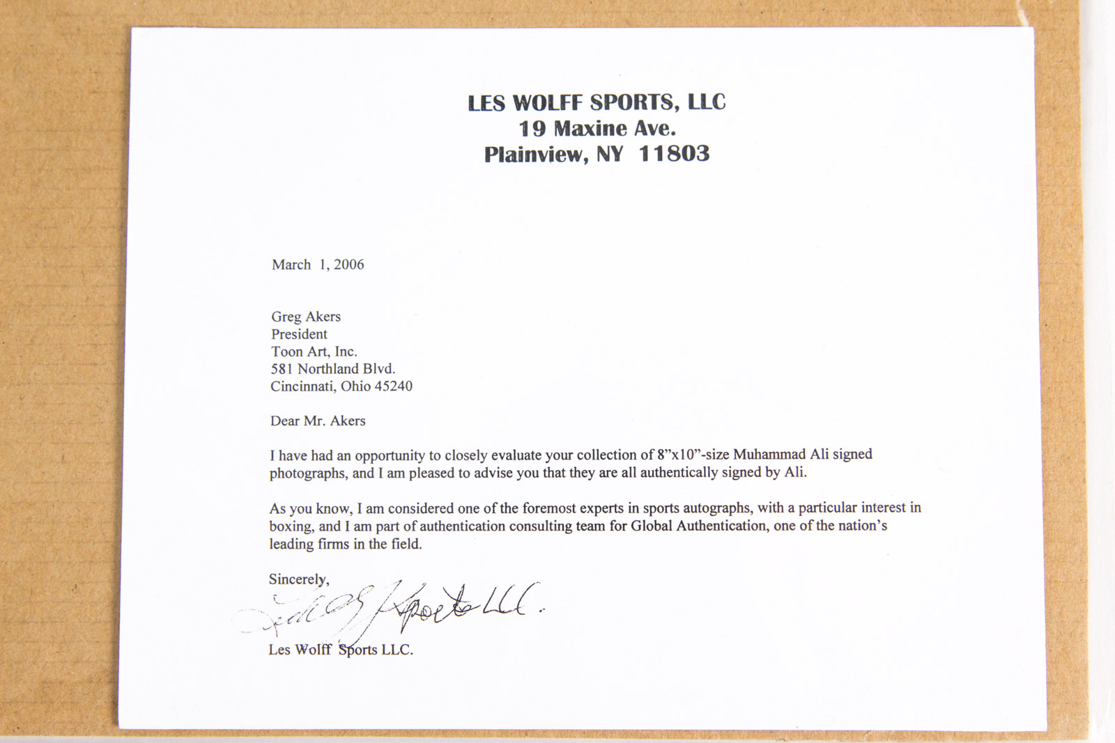 Muhammad Ali Signed Boxing Photograph