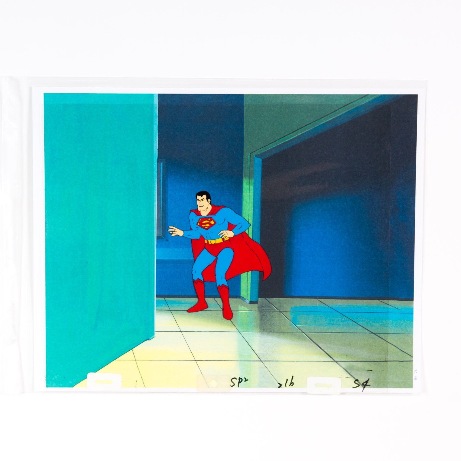 Original 1985 "Super Friends" Superman Animation Cel