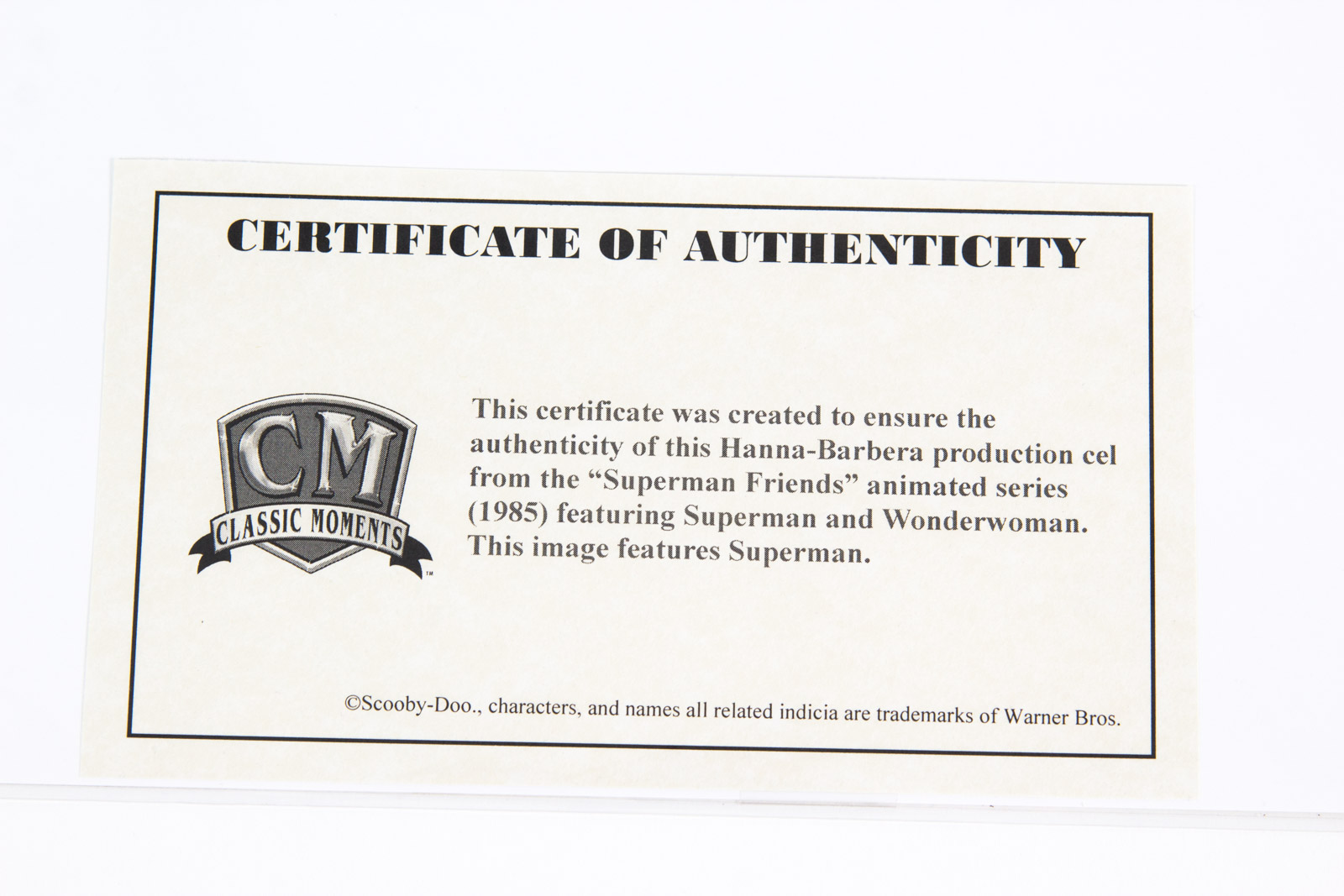 Original 1985 "Super Friends" Superman Animation Cel