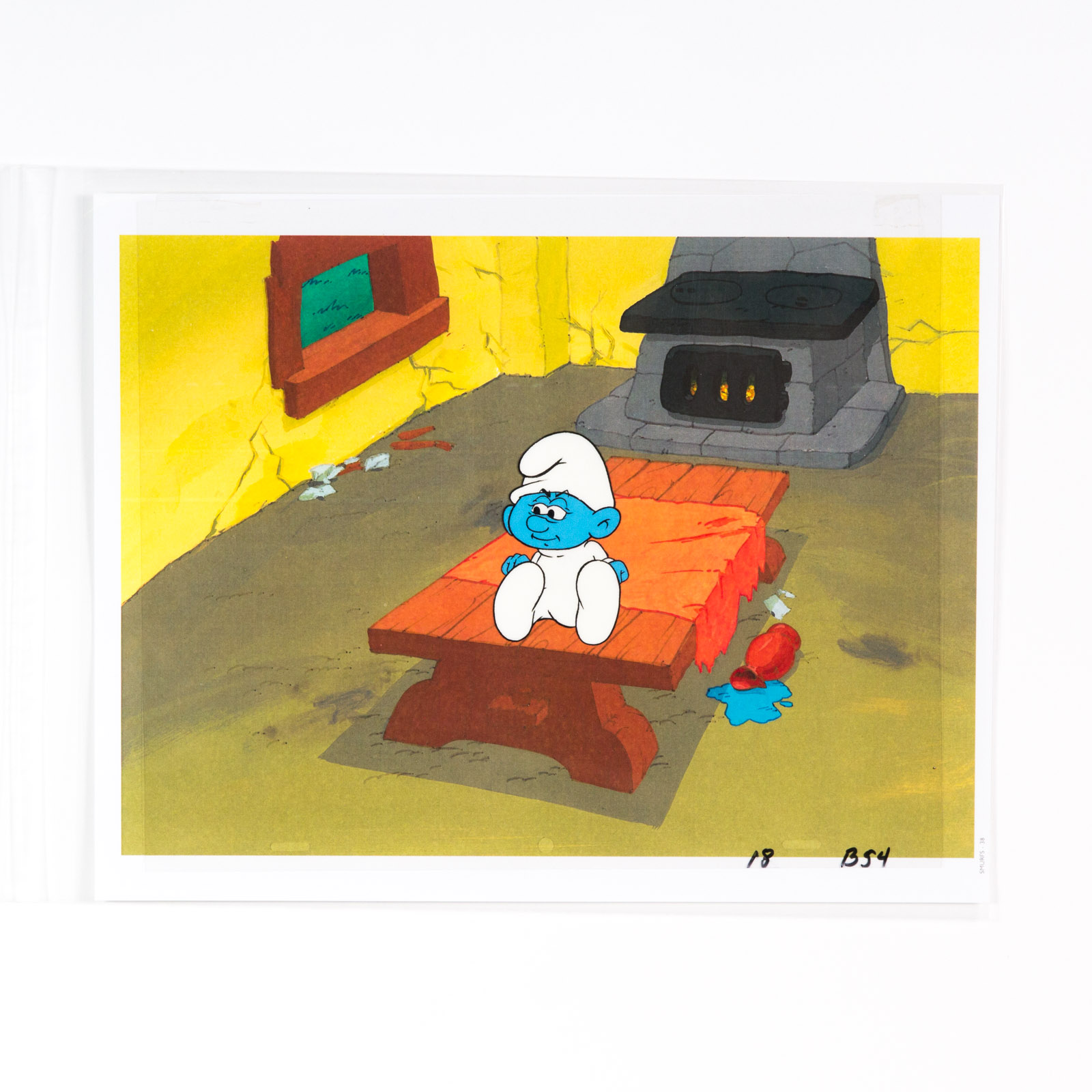 Original 1980's "Smurfs" Production Animation Cel