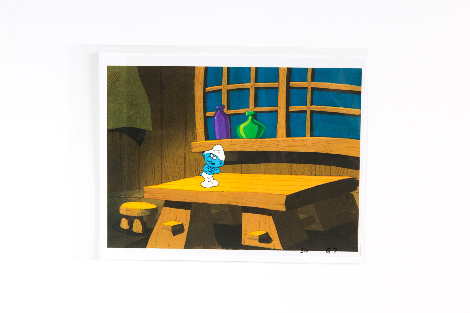 Original 1980's "The Smurfs" Production Animation Cel