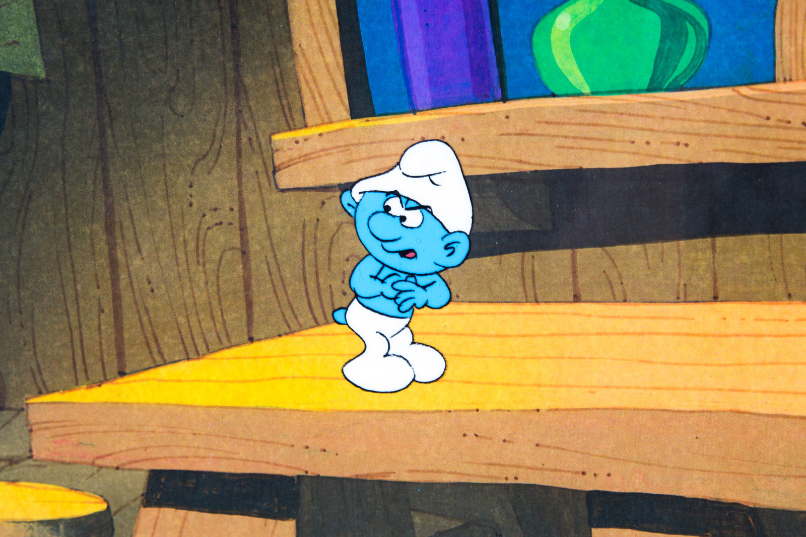 Original 1980's "The Smurfs" Production Animation Cel