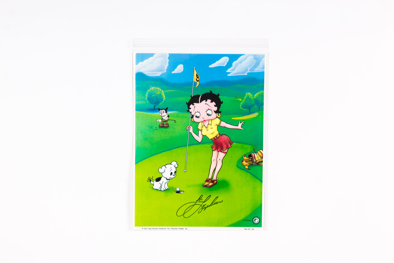 Jan Stevenson Signed "Betty Boop Pulls The Pin" Golfing Memorabilia Lithograph