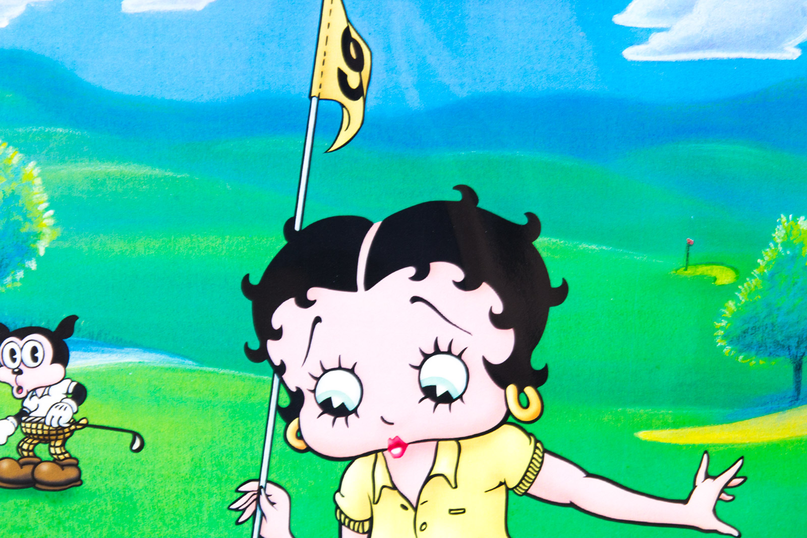Jan Stevenson Signed "Betty Boop Pulls The Pin" Golfing Memorabilia Lithograph