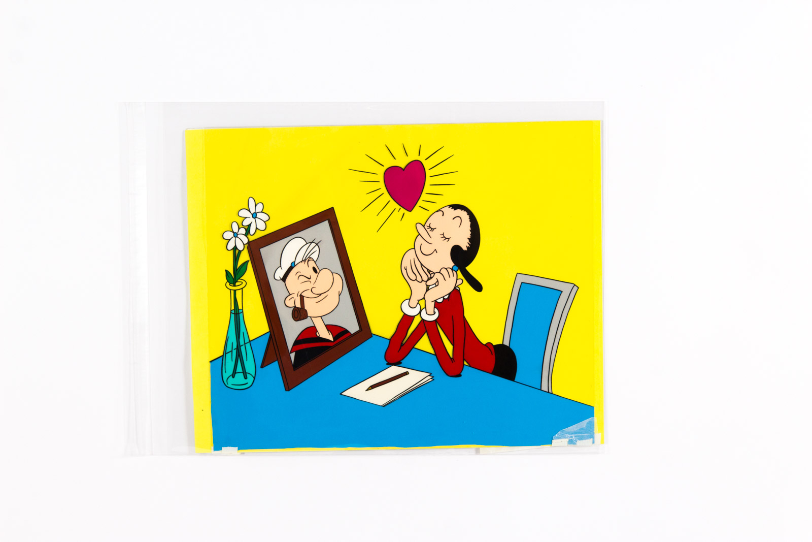 Hand Painted Popeye the Sailor Themed Prototype Animation Cel