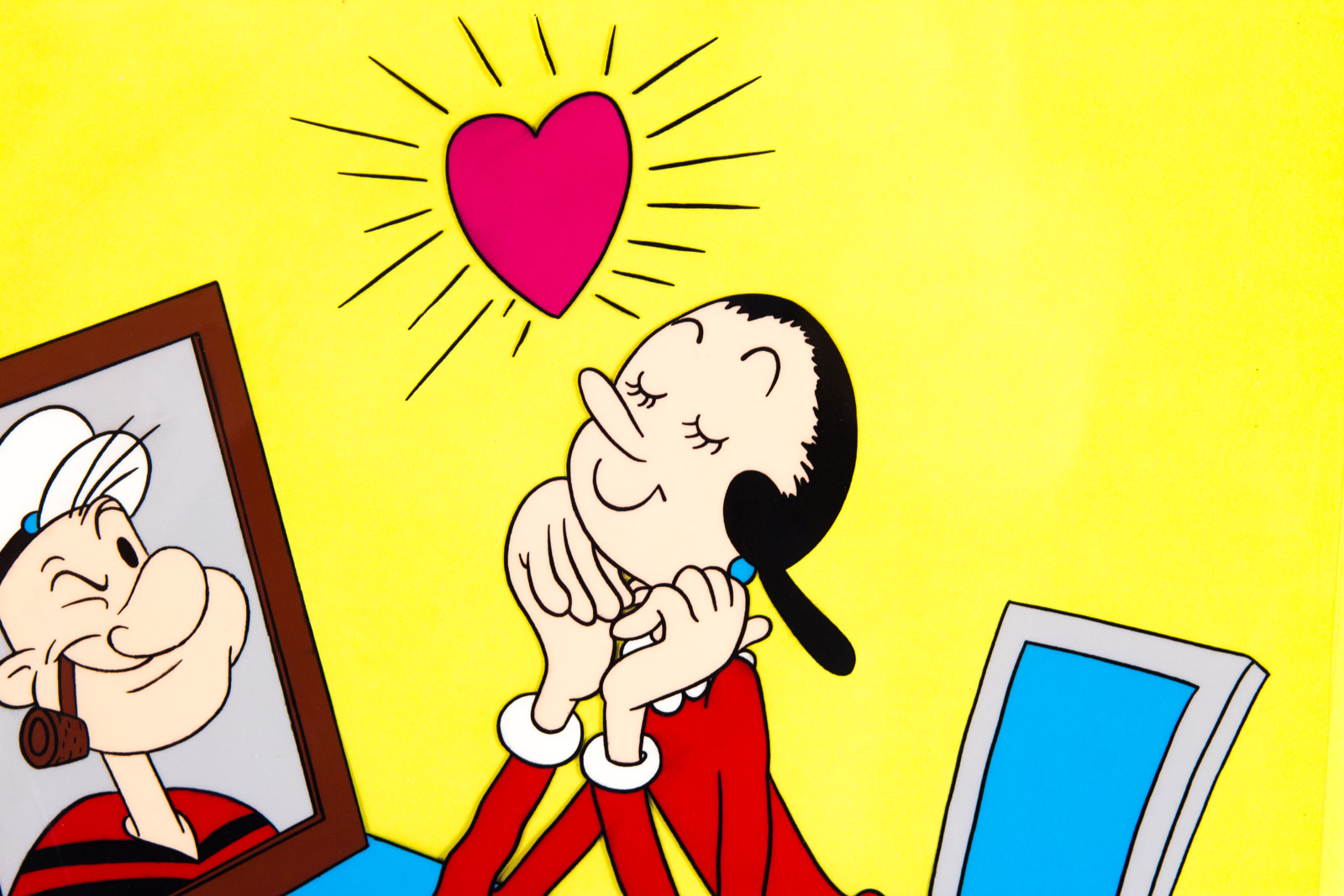 Hand Painted Popeye the Sailor Themed Prototype Animation Cel