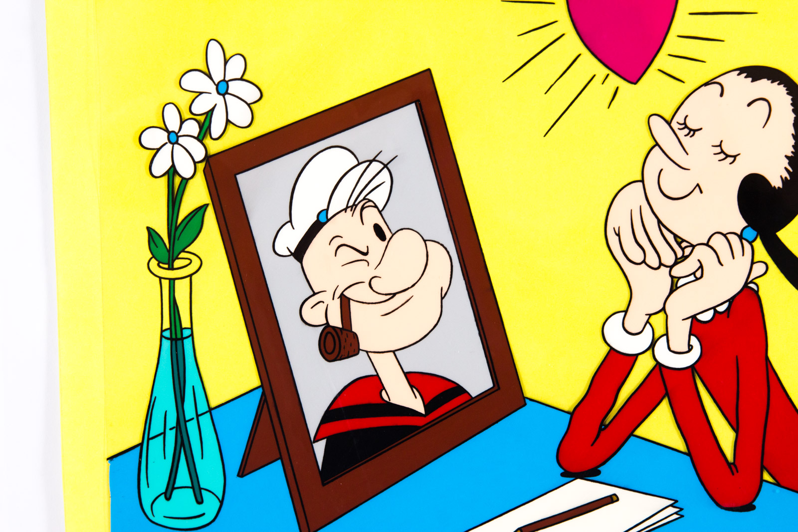 Hand Painted Popeye the Sailor Themed Prototype Animation Cel