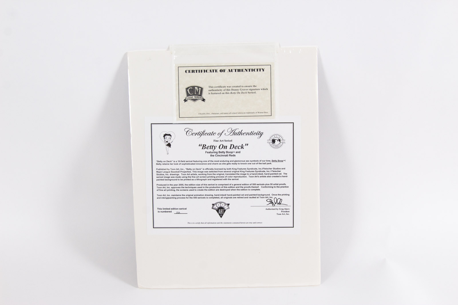 Danny Graves Signed "Betty on Deck" Cincinnati Reds Animation Sericel