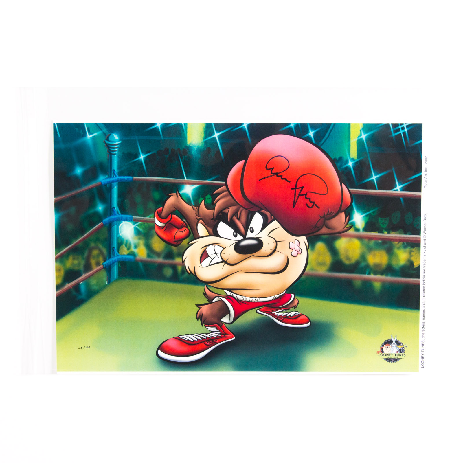 Aaron Pryor Signed "Knockout Taz" Boxing Lithograph