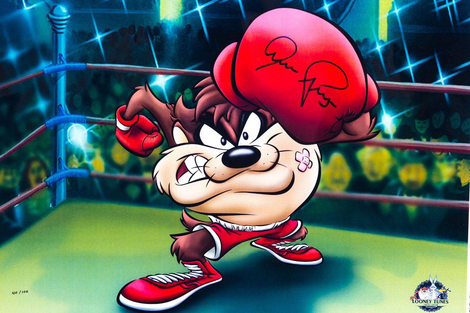 Aaron Pryor Signed "Knockout Taz" Boxing Lithograph