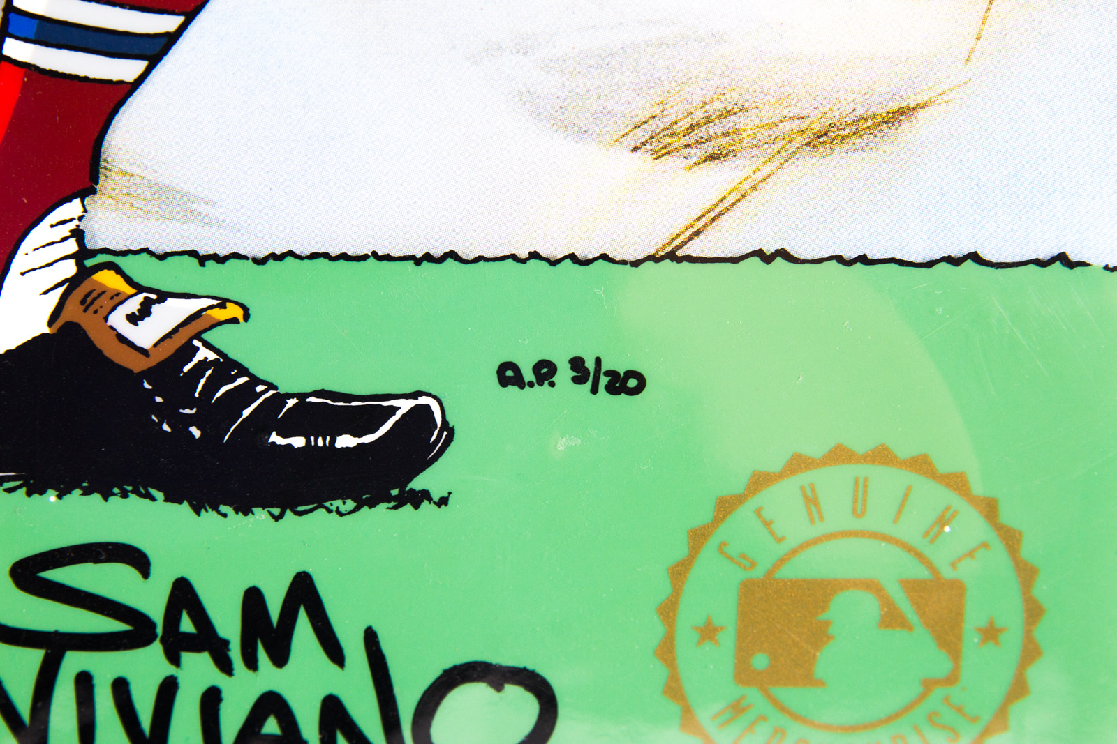 Sam Viviano Hand Painted "Stan the Man" Animation Cel Signed By Stan Musial