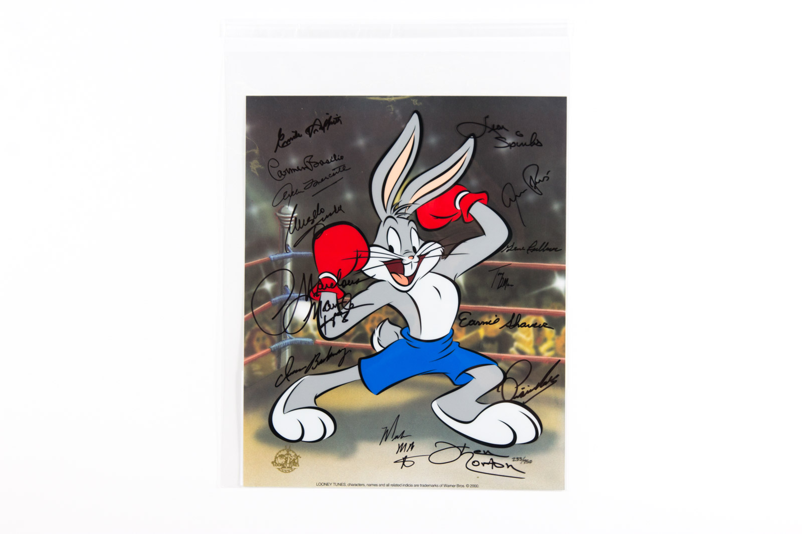 "Boxer Bugs" Animation Sericel Signed by Boxing Greats Emile Griffith, Carmen Basilio, Iran Barkley, and More