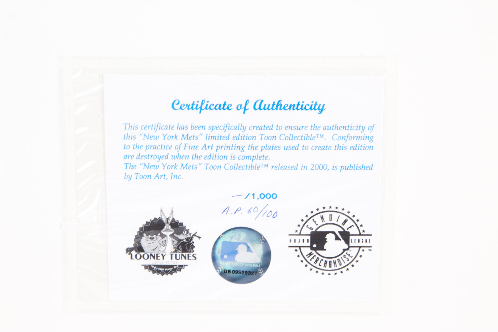 Looney Tunes "New York Mets" Baseball Offset Lithograph