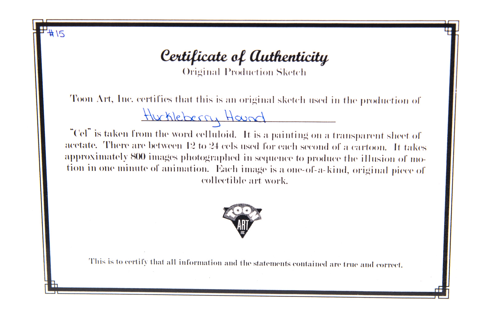 Original "Huckleberry Hound" Production Drawing