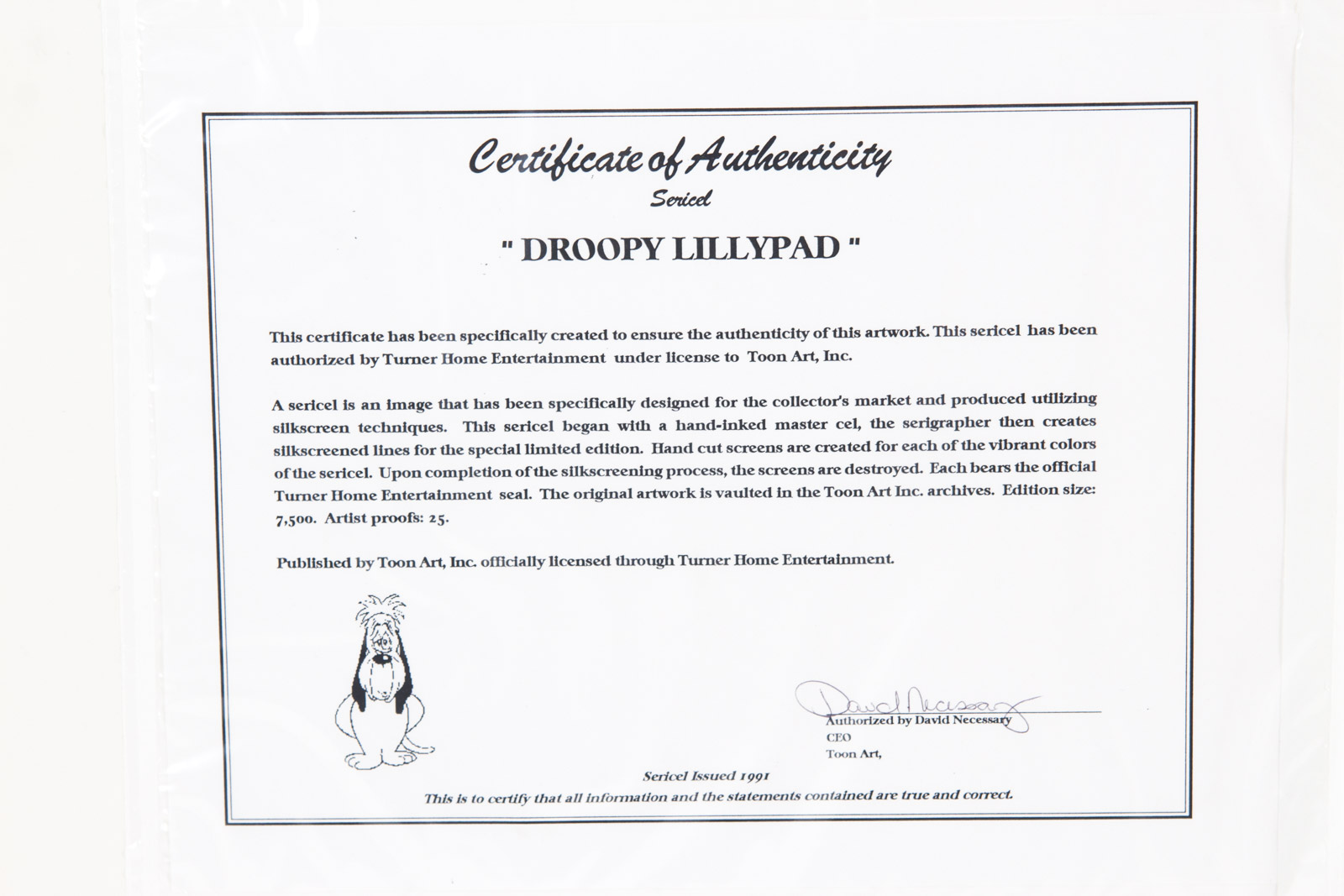 "Droopy Lillypad" Animation Sericel