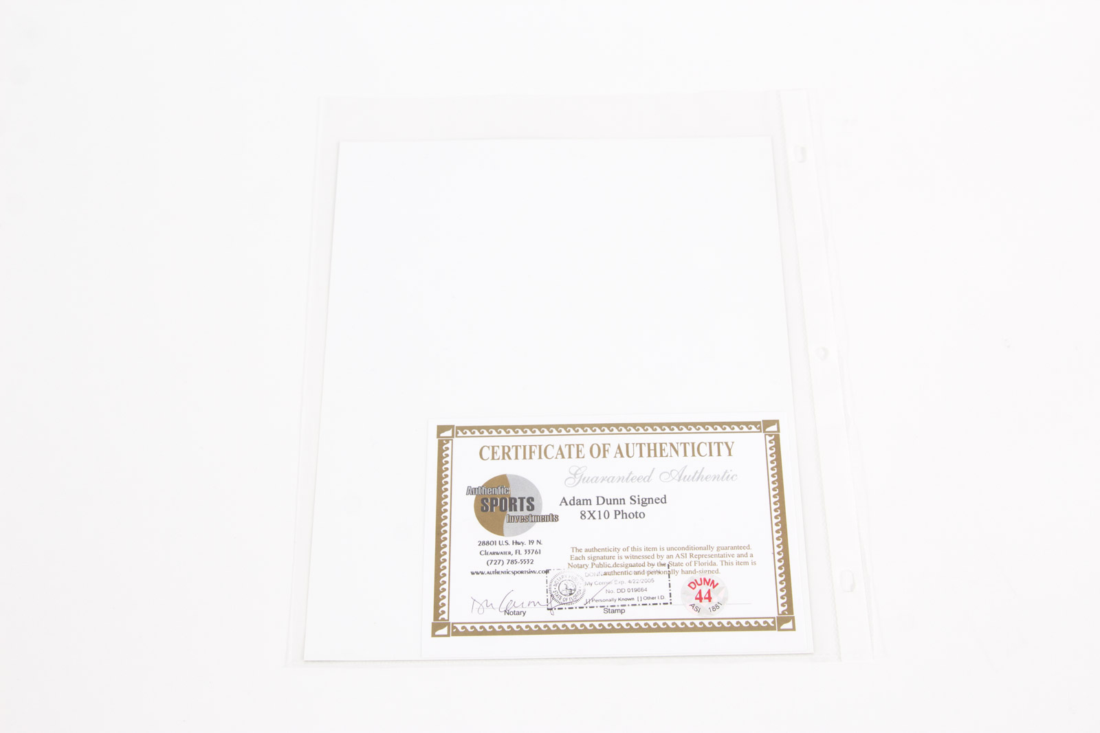 Adam Dunn Signed Cincinnati Reds Photograph