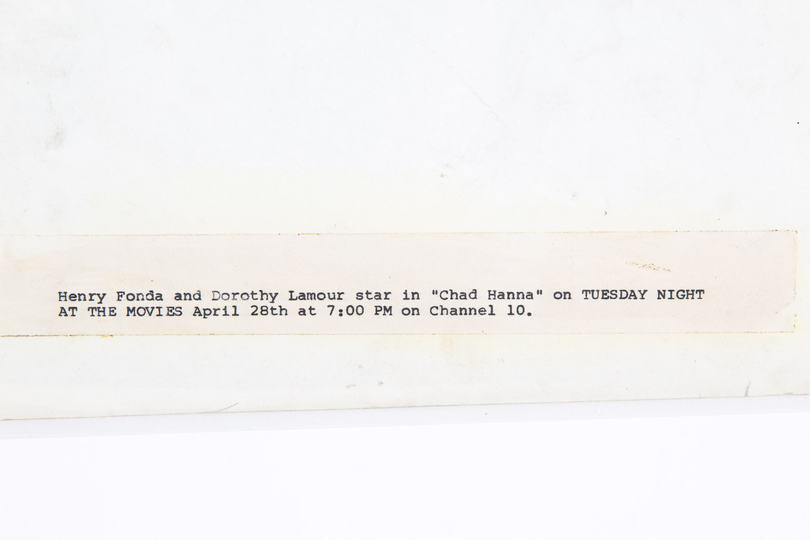 Original "Chad Hanna" Press Photo