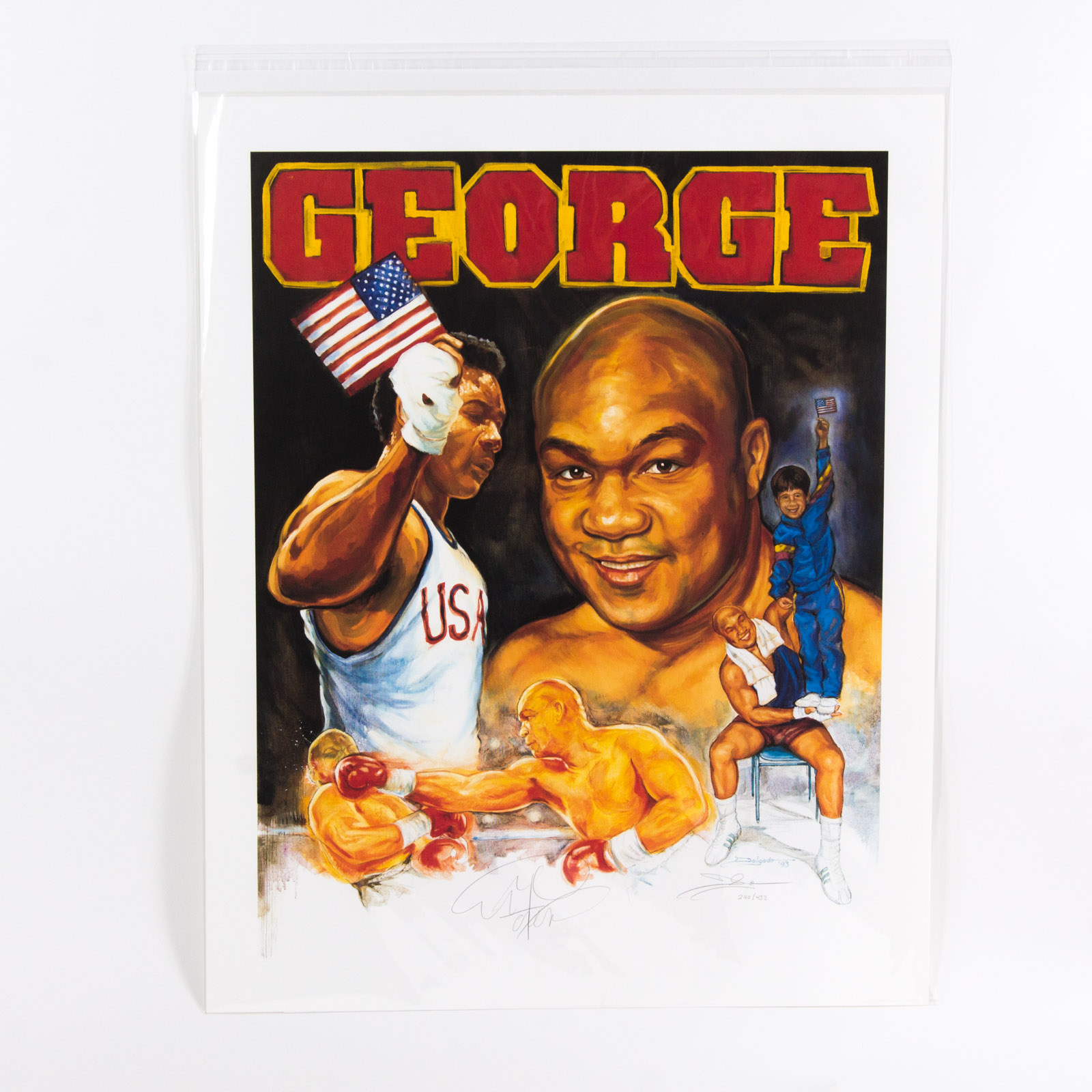 Armando Delgado "George" Boxing Lithograph signed by George Foreman