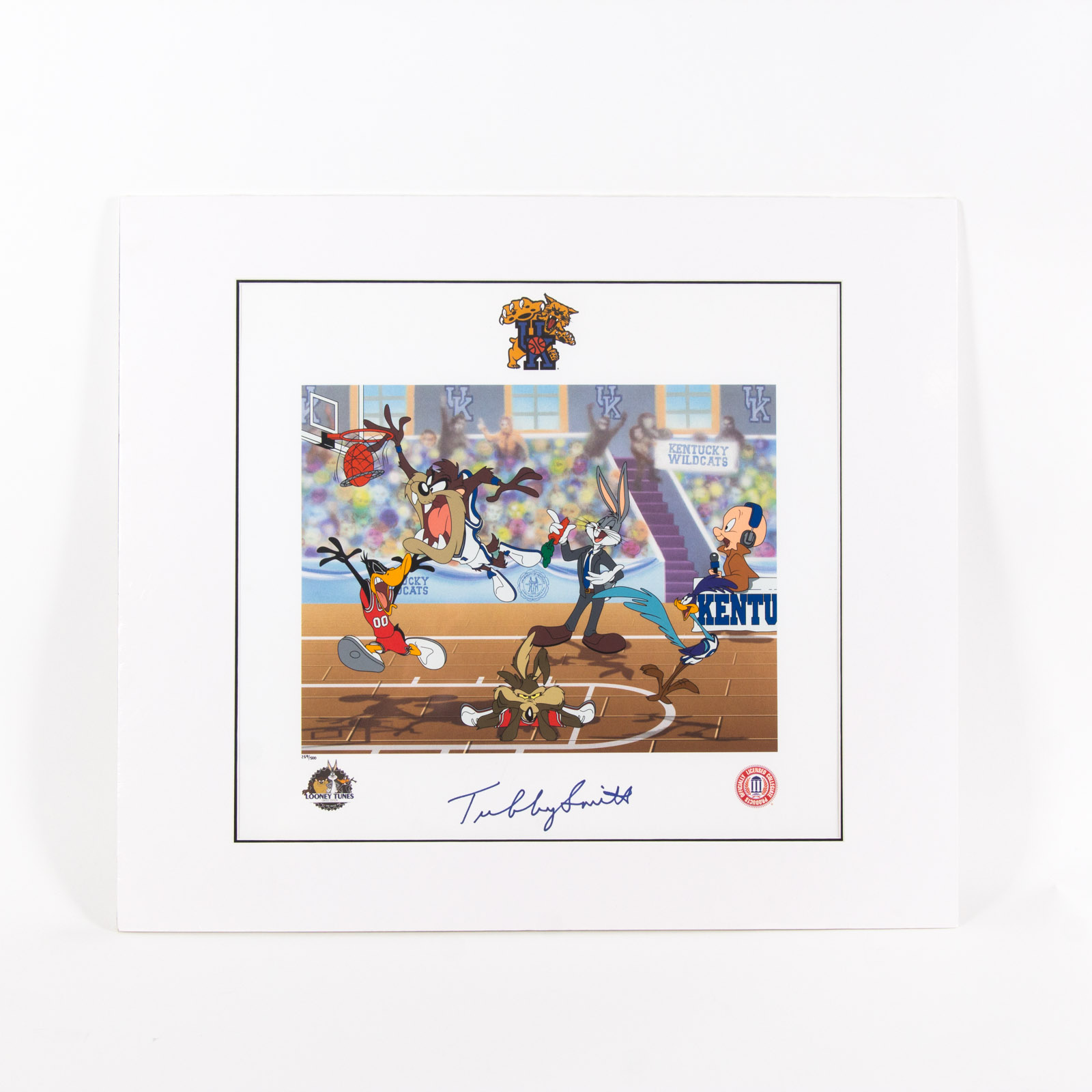 Tubby Smith Signed Looney Tunes "Slam Dunk" Kentucky Wild Cats Lithoserigraph