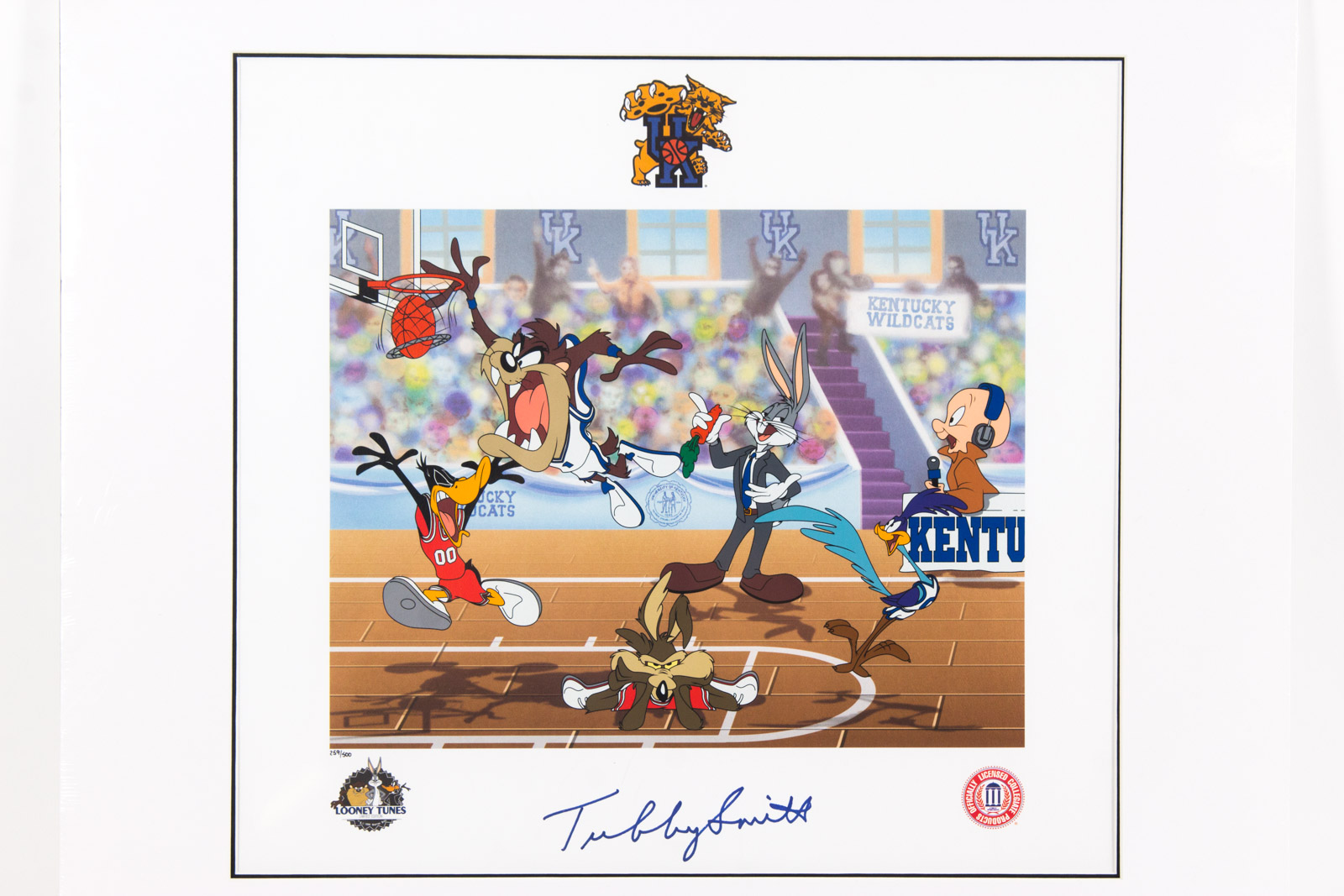 Tubby Smith Signed Looney Tunes "Slam Dunk" Kentucky Wild Cats Lithoserigraph