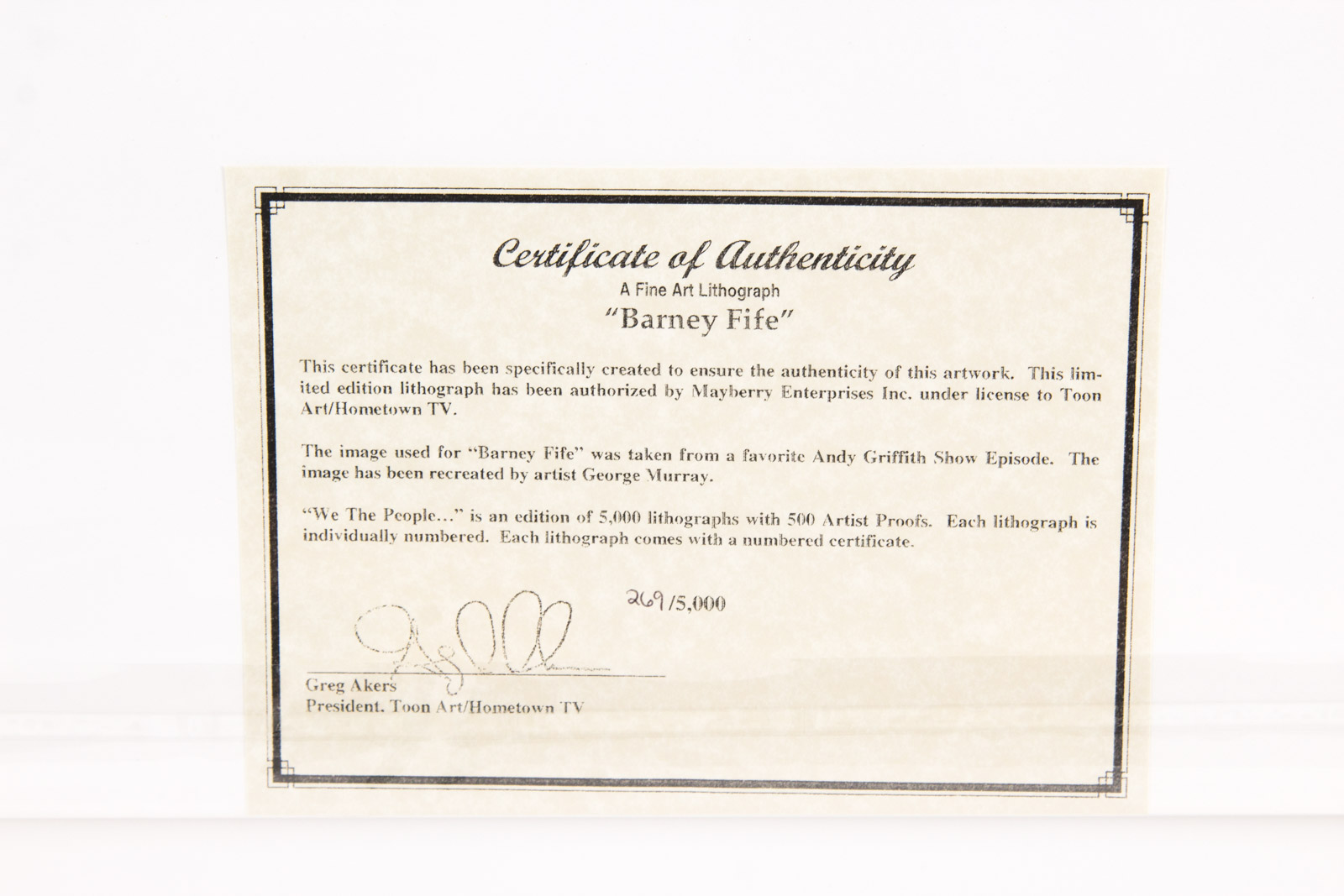 After George Murray Offset Lithograph "Barney Fife"