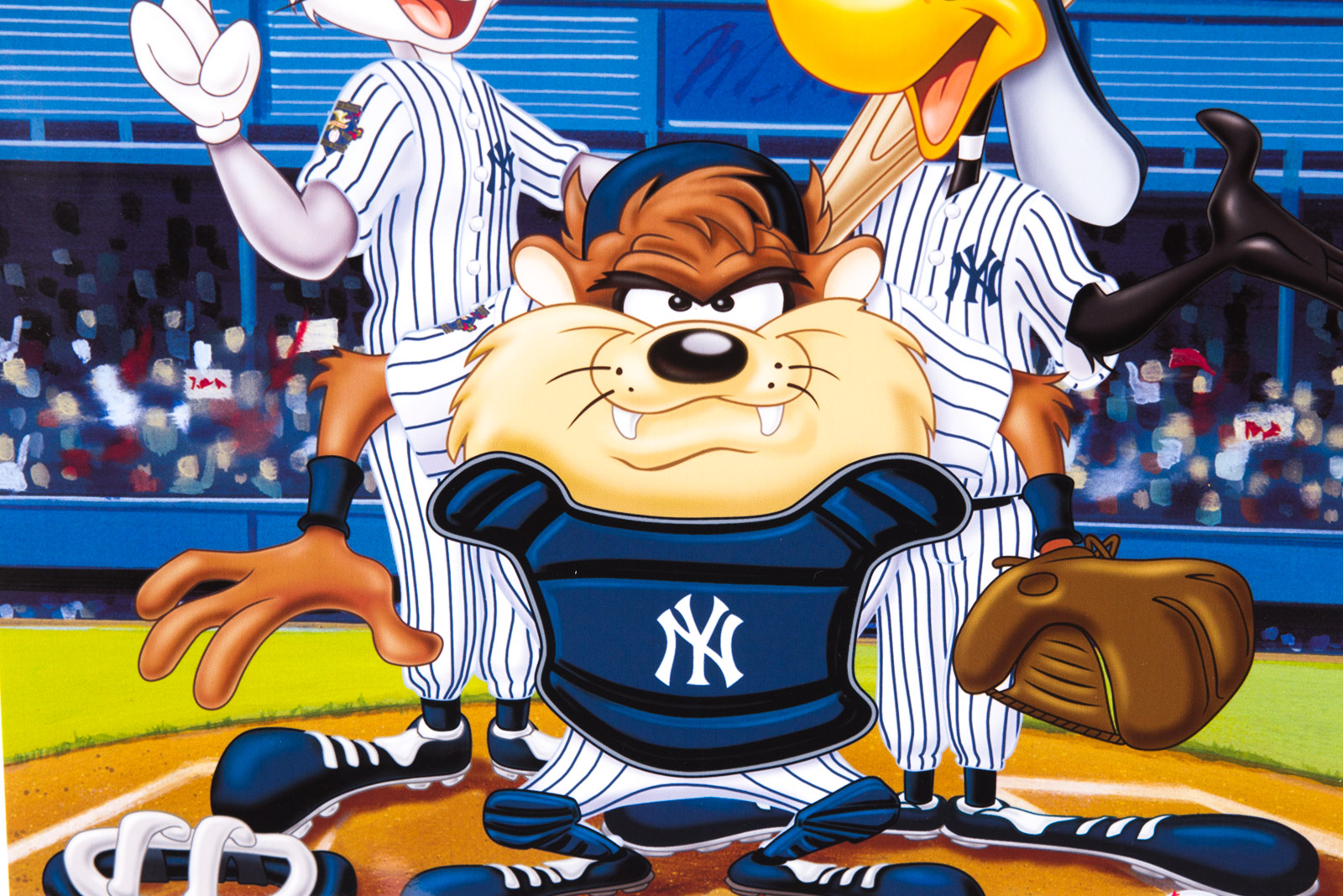 Looney Tunes "At the Plate" New York Yankees Offset Lithograph