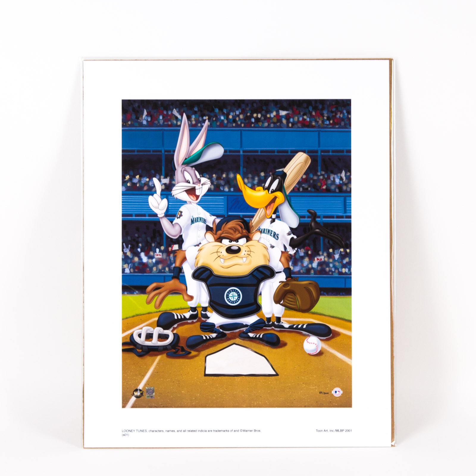 Looney Tunes "At the Plate" Seattle Mariners Offset Lithograph