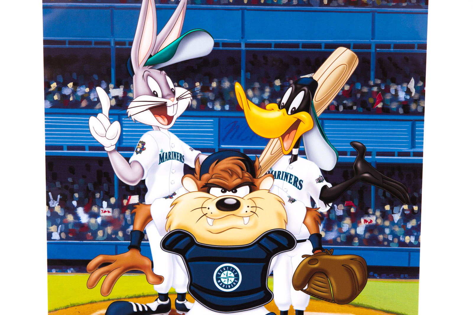 Looney Tunes "At the Plate" Seattle Mariners Offset Lithograph