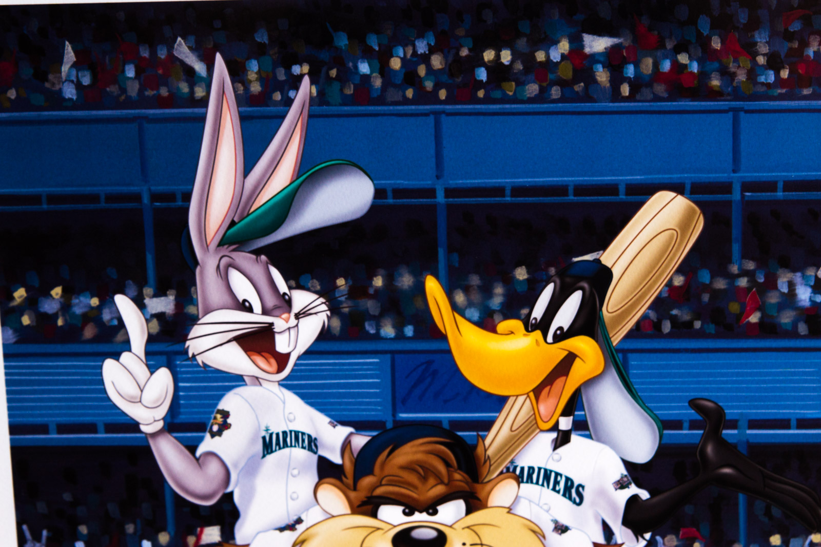 Looney Tunes "At the Plate" Seattle Mariners Offset Lithograph