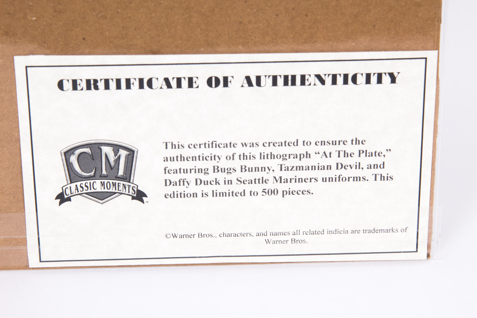 Looney Tunes "At the Plate" Seattle Mariners Offset Lithograph