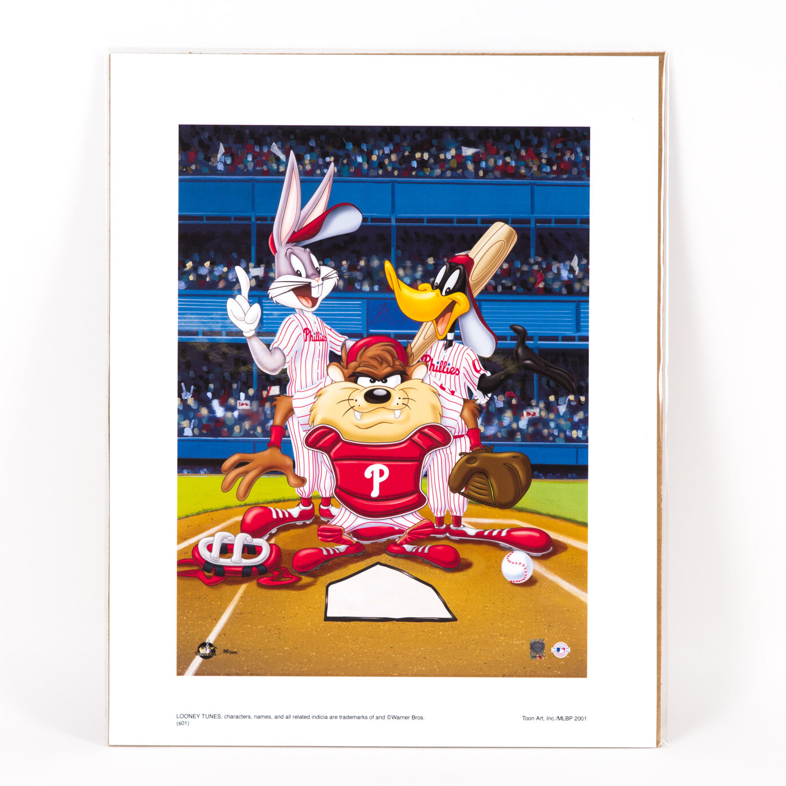 Looney Tunes "At the Plate" Philadelphia Phillies Lithograph