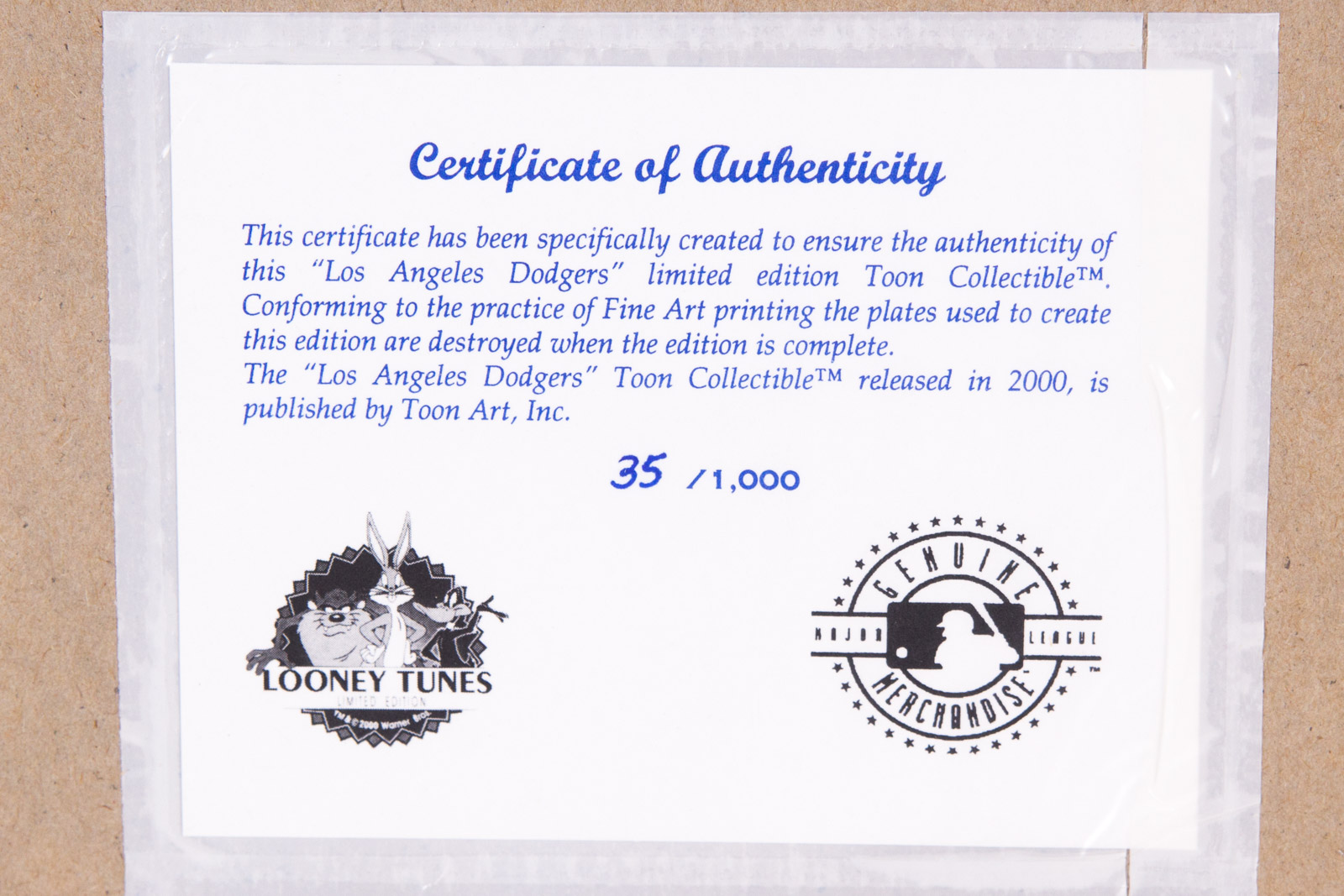 Looney Tunes "Los Angeles Dodgers" Offset Lithograph