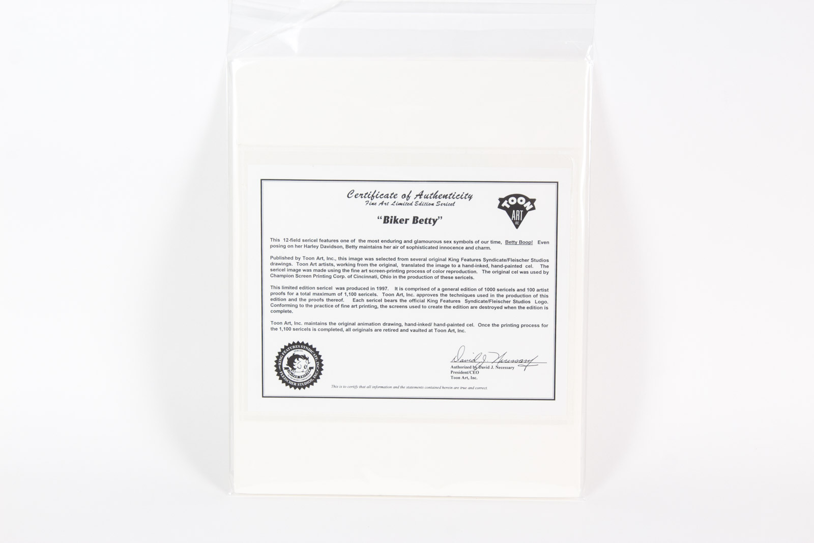 "Biker Betty" Animation Sericel