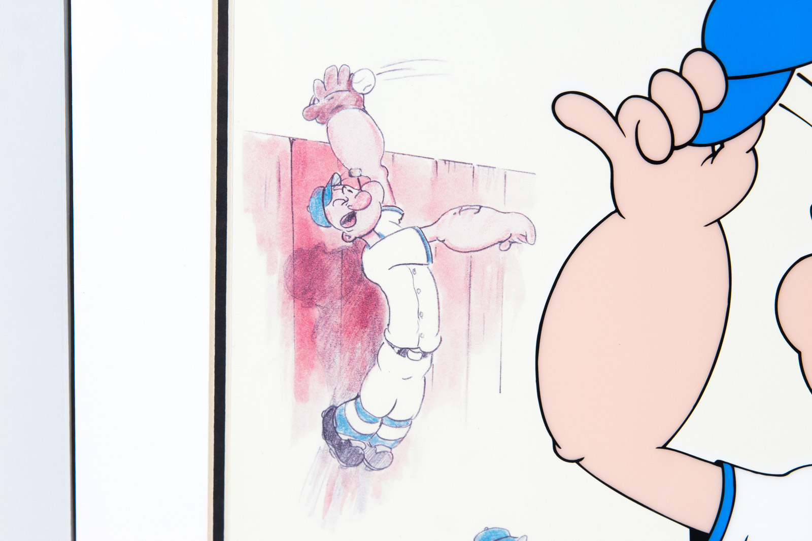 Hand Painted "Take Him Out To The Ball Game" Popeye Animation Cel Signed by Myron Waldman