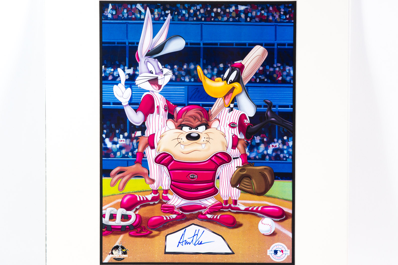 Austin Kearns Signed Looney Tunes "At the Plate" Cincinnati Reds Lithograph